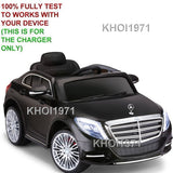 Black AC Wall Charger Adapter for Kidtrax Mercedes Benz S600 KT1254SC Ride-On Toy