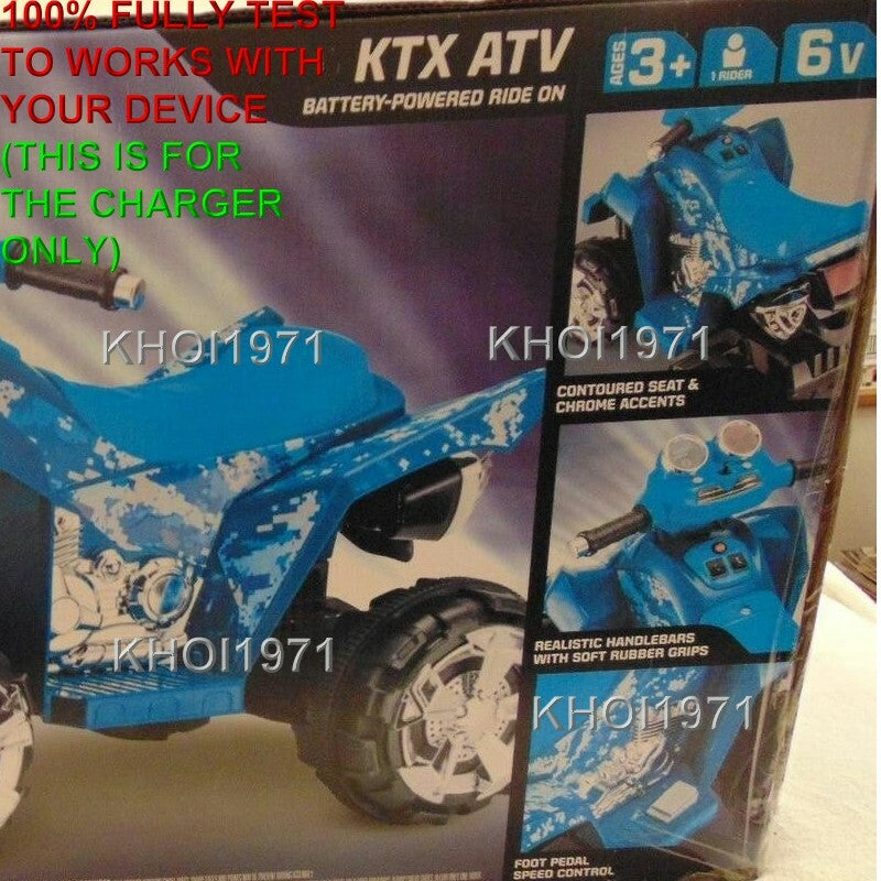 6V AC Wall Charger Adapter for Blue KT1158TGA KidTrax Camo Ride-On ATV