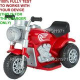 AC Wall Charger Adapter for 6V Battery 3-Wheel Ride-On Motorcycle Toy in Blue and Red