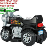 AC Wall Charger Adapter for 6V Battery 3-Wheel Ride-On Motorcycle Toy in Blue and Red