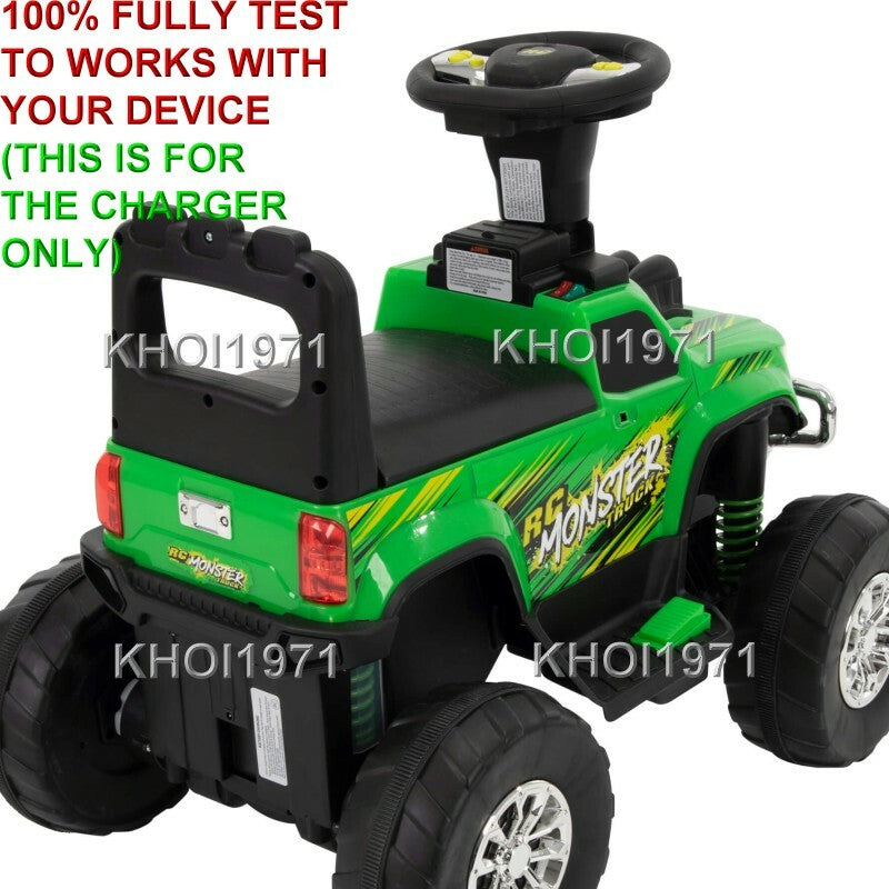 AC Wall Charger Adapter for Green 12V RC Monster Truck Ride-On Battery 19129