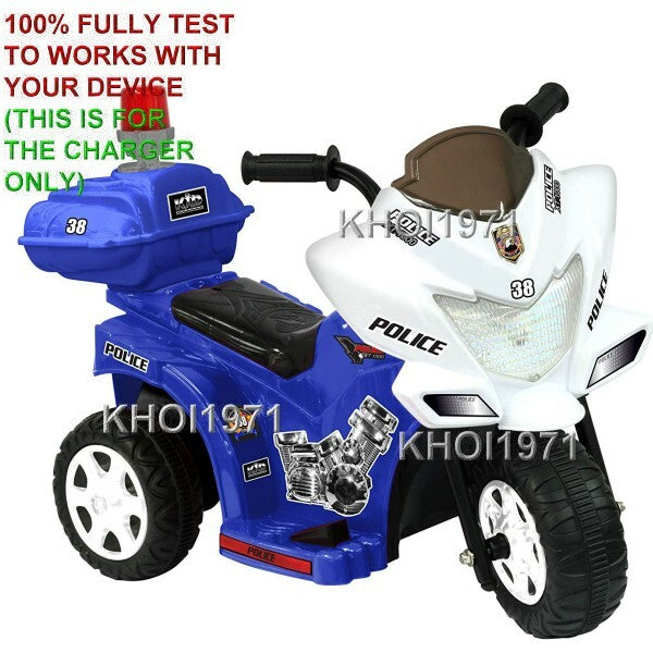 AC Wall Charger Adapter for Kid Motorz Little Police Patrol Ride-On Vehicles