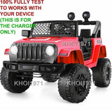 AC Wall Charger Adapter for Kidzone 12V Ride-On Race Car Jeep with Remote Control Battery