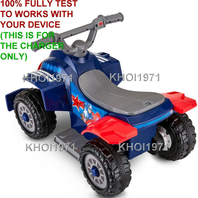 AC Wall Charger Adapter for KT1220WM Marvel Avenger Captain America Quad Ride-On Toy