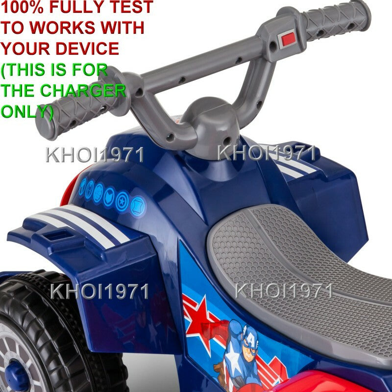 AC Wall Charger Adapter for KT1220WM Marvel Avenger Captain America Quad Ride-On Toy