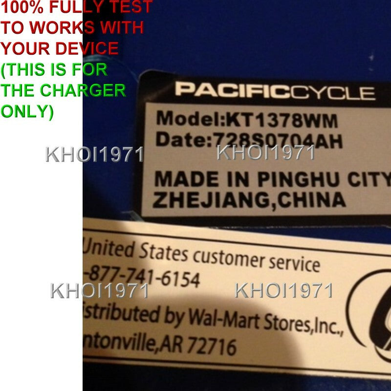 AC Wall Charger Adapter for 6V KT1378WM KidTrax Chase Paw Patrol Ride-On Battery