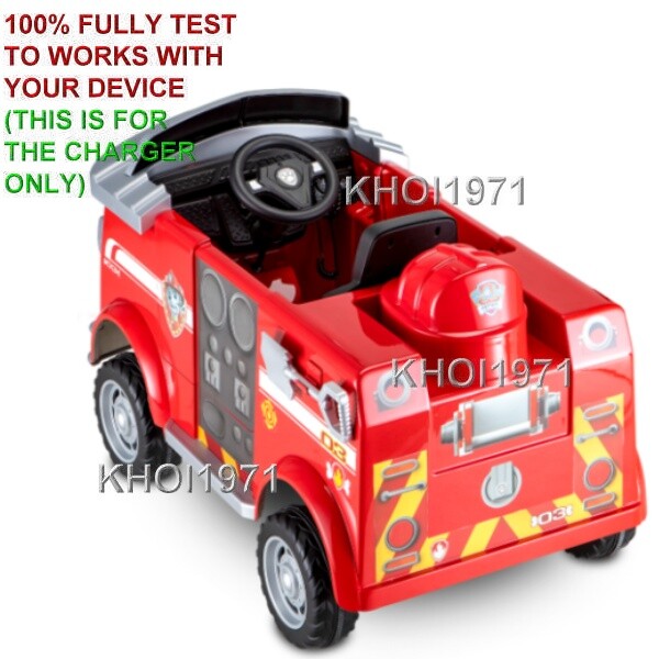 AC Wall Charger Adapter for Kidtrax KT1439WM Paw Patrol Marshall Fire Truck