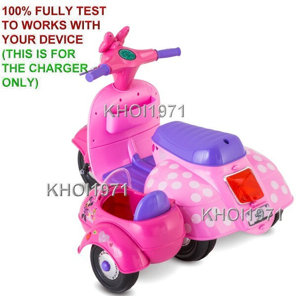 AC Wall Charger Adapter for KT1464WM Kid Trax Minnie Mouse Scooter Side Car Ride-On