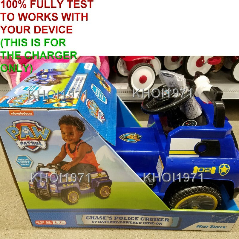 6V AC Wall Charger Adapter for Kidtrax KT1481WM Paw Patrol Chase Ride-On Toy