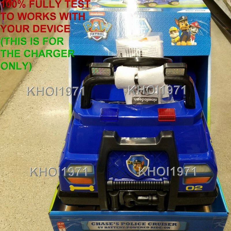 6V AC Wall Charger Adapter for Kidtrax KT1481WM Paw Patrol Chase Ride-On Toy