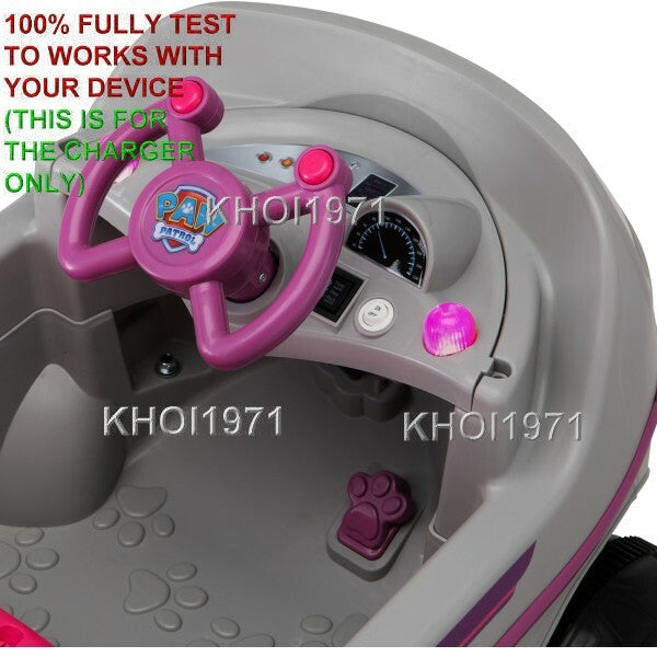 AC Wall Charger Adapter for KT1508WM Kidtrax Paw Patrol Skye Helicopter Ride-On Toy