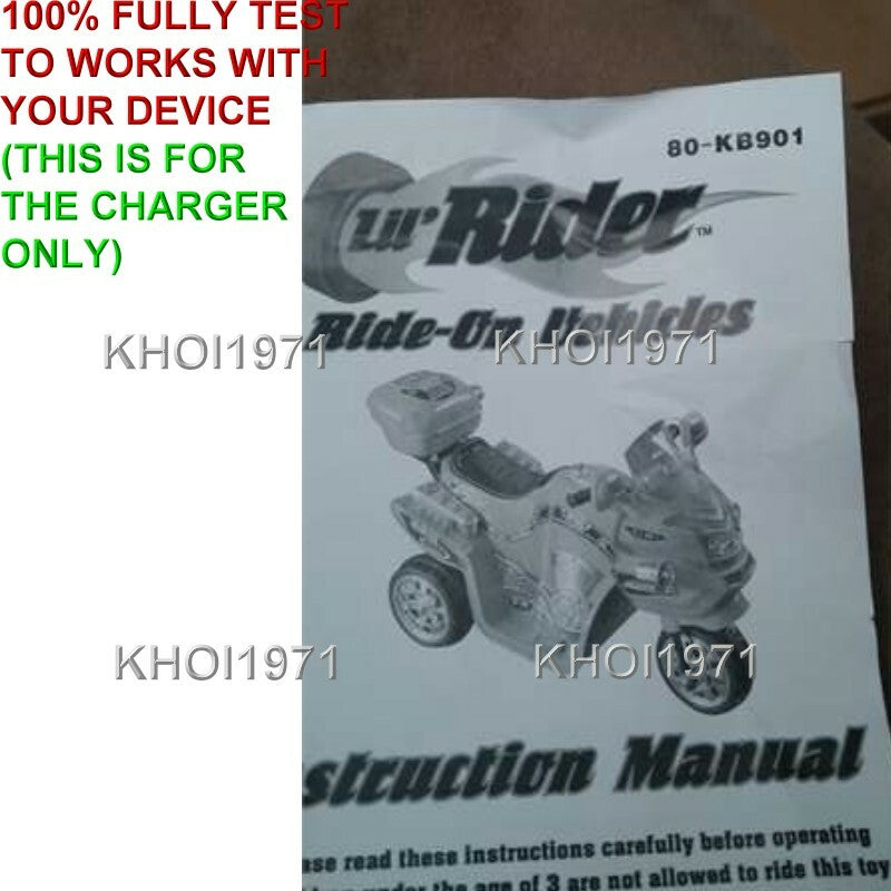 AC Wall Charger Adapter for Little Rider 80 KB901 3-Wheel 6V Electric Bike Motorcycle