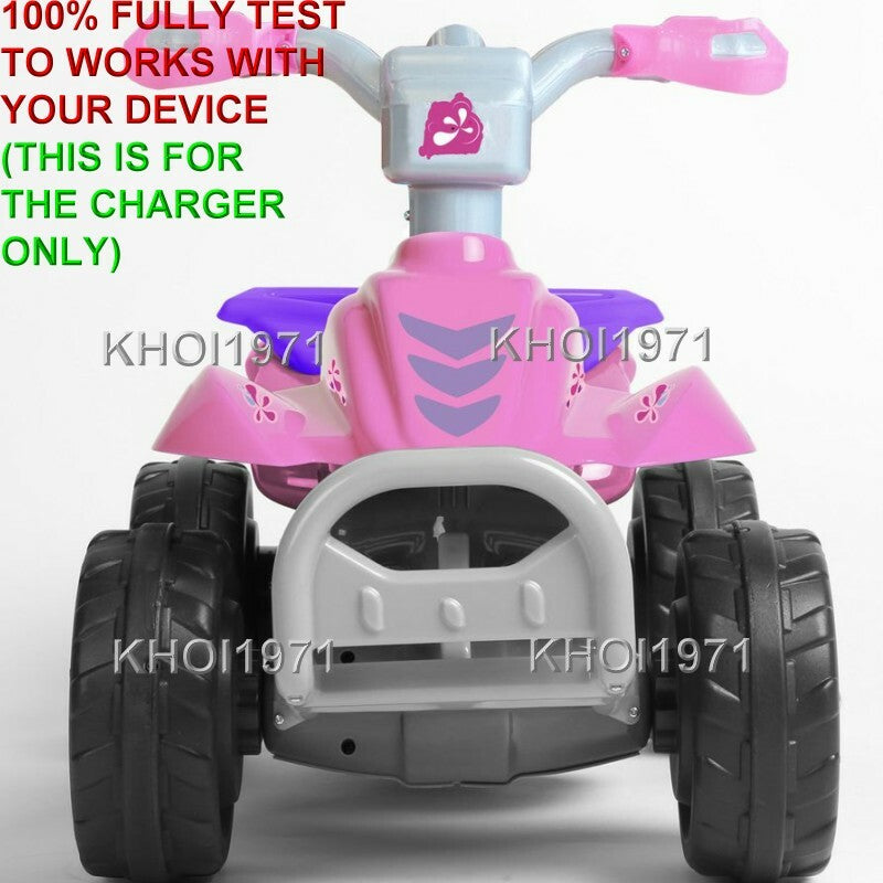 AC Wall Charger Adapter for 6V Ride-On ATV Quad Batteries in Pink and Blue