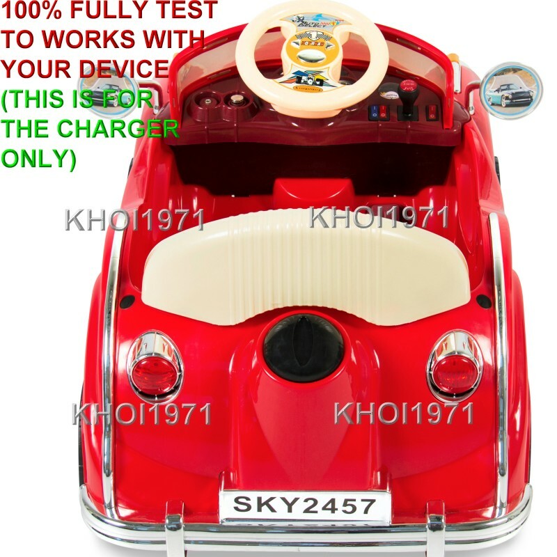 Red AC Wall Charger Adapter for Classic Ride-On Car SKY2457