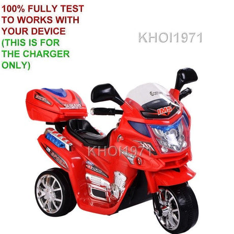 6V AC Wall Charger Adapter for Red 3-Wheel Ride-On Motorcycle Toy