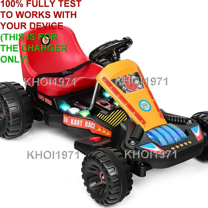 6V Red Ride-On Go Kart Charger and AC Adapter with 4 Wheels