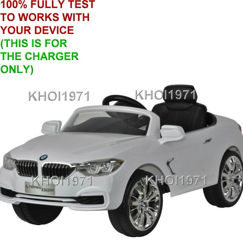 AC Wall Charger Adapter for 12V Battery Ride-On Cars Compatible with BMW 4 Series Coupe in Red, White, and Black