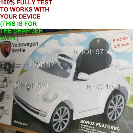 6V AC Wall Charger Adapter for Volkswagen Beetle Ride-On W486 W486TG