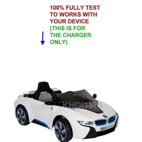 White AC Wall Charger Adapter for 6V Ride-On BMW i8 Concept Battery