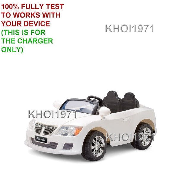 White 12V AC Wall Charger Adapter for KidTrax Convertible Ride-On Models KT1199WM and KT1190