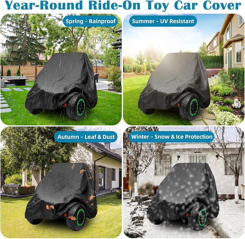 Waterproof Kids Ride-On Car Cover 420D Fabric with Drawstring and Buckles