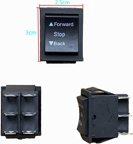 Electric Powered 4-Wheel Gear Switch for Children with Forward, Stop, and Reverse Controls