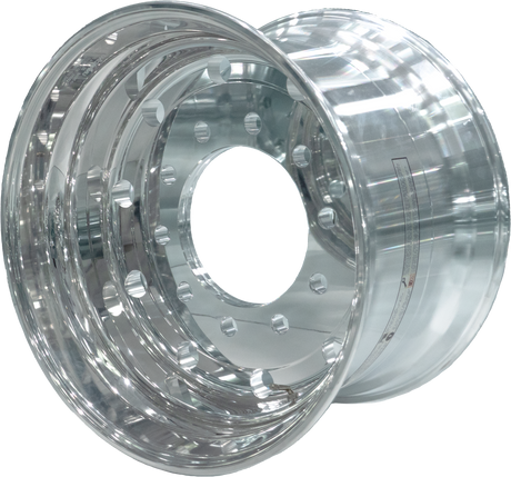 Super Single Wheels 22.5x14 Forged Aluminum Rims Flat Face Polished Hub Pilot - 100 Pcs
