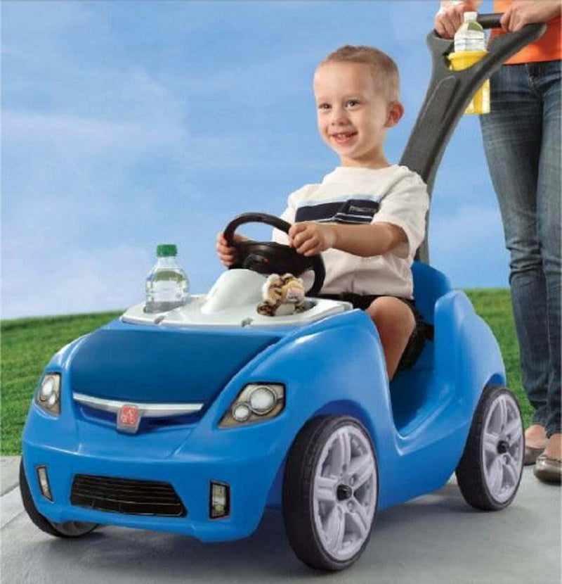 Whisper Ride II Blue Push Car and Ride-On Toy for Toddlers Boys and Girls