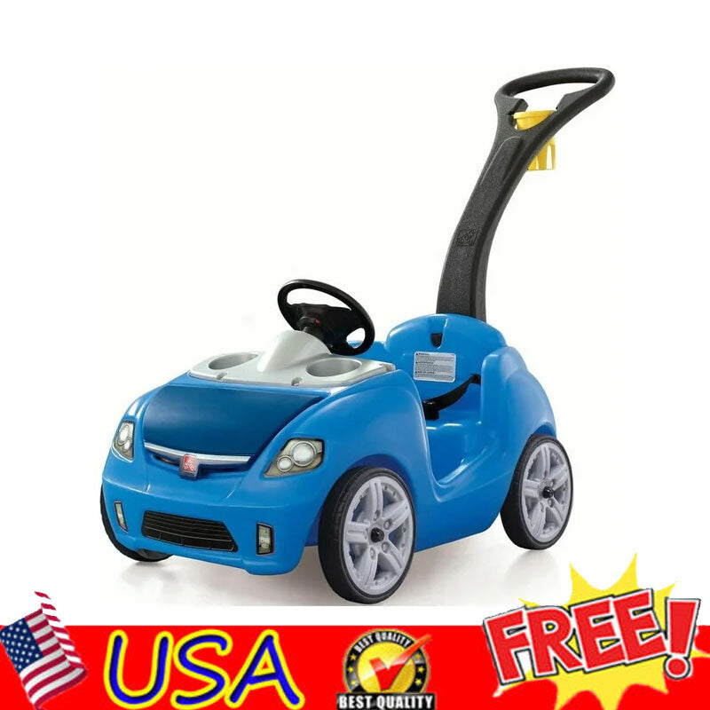 Whisper Ride II Blue Push Car and Ride-On Toy for Toddlers Boys and Girls