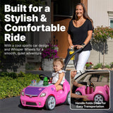 Whisper Ride II Pink Push Toy Car with Adjustable Seat Belt and Cup Holders