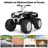 White 12V Kids ATV Quad Ride On Car with LED Light and Music Toy