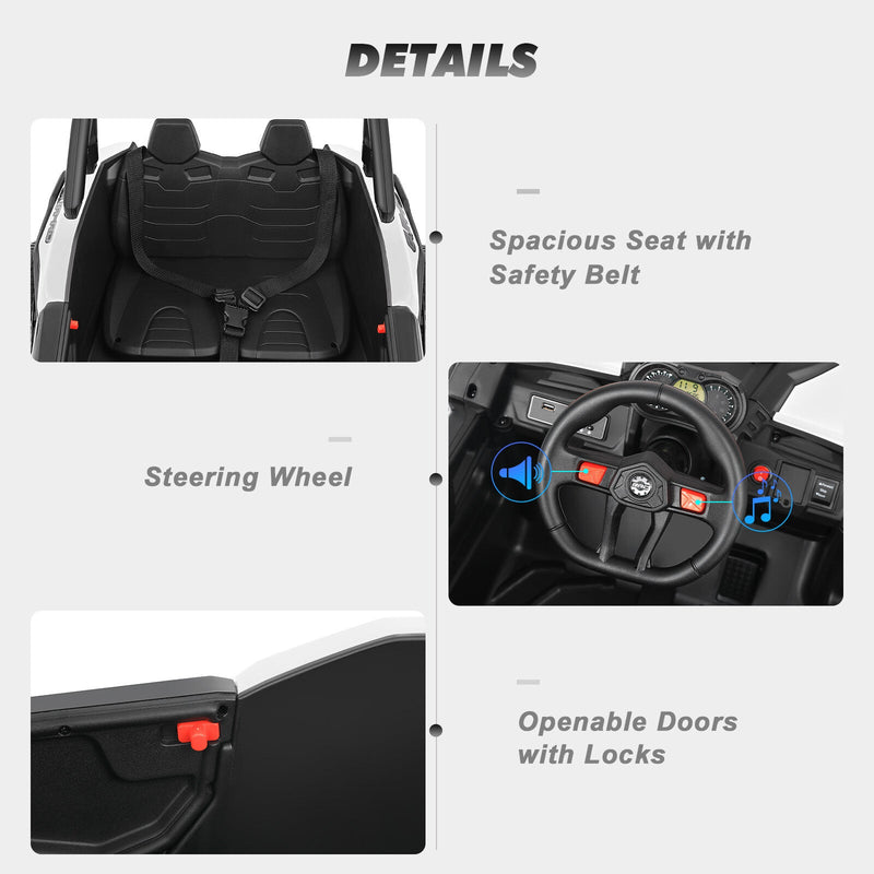 12V Kids Electric Off-Road UTV Ride-On Vehicle with Music, LED Lights, and Remote Control