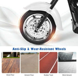 White 3-Wheel Chopper Motorcycle Toy for Kids with Headlight & Horn