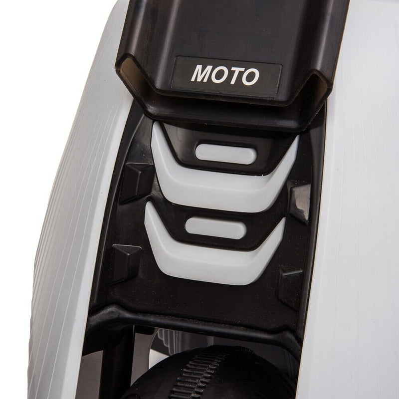 White 3-Wheel Electric Motorcycle for Kids with Dual Drive System