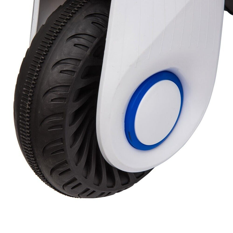 White 3-Wheel Electric Motorcycle for Kids with Dual Drive System