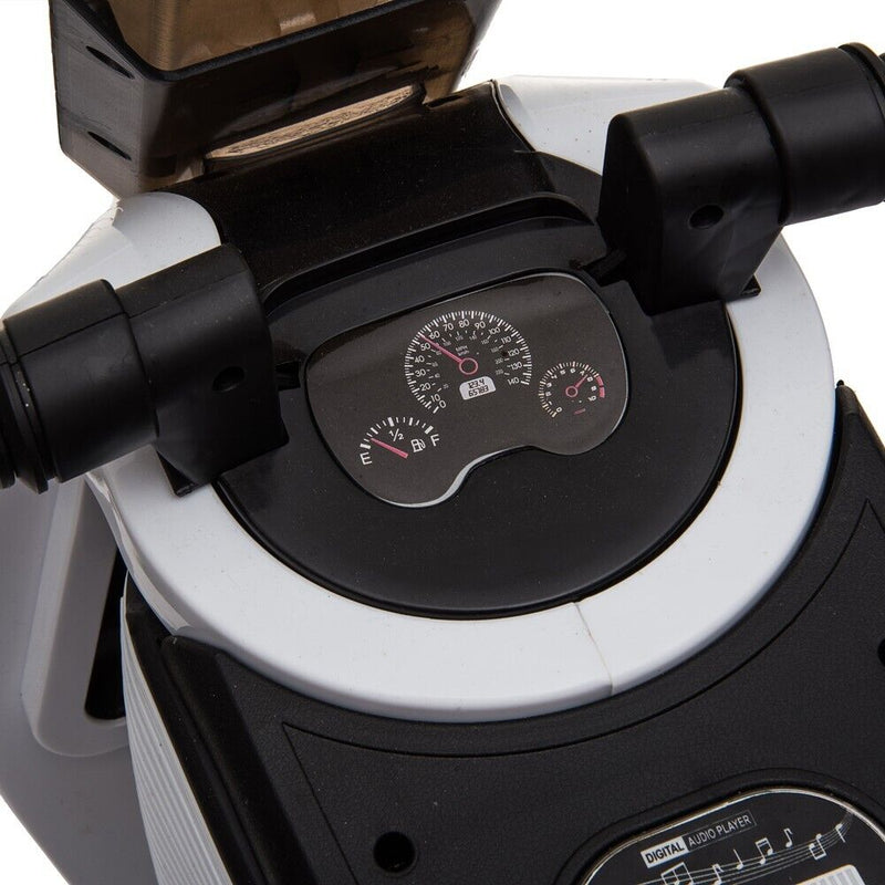 White 3-Wheel Electric Motorcycle for Kids with Dual Drive System