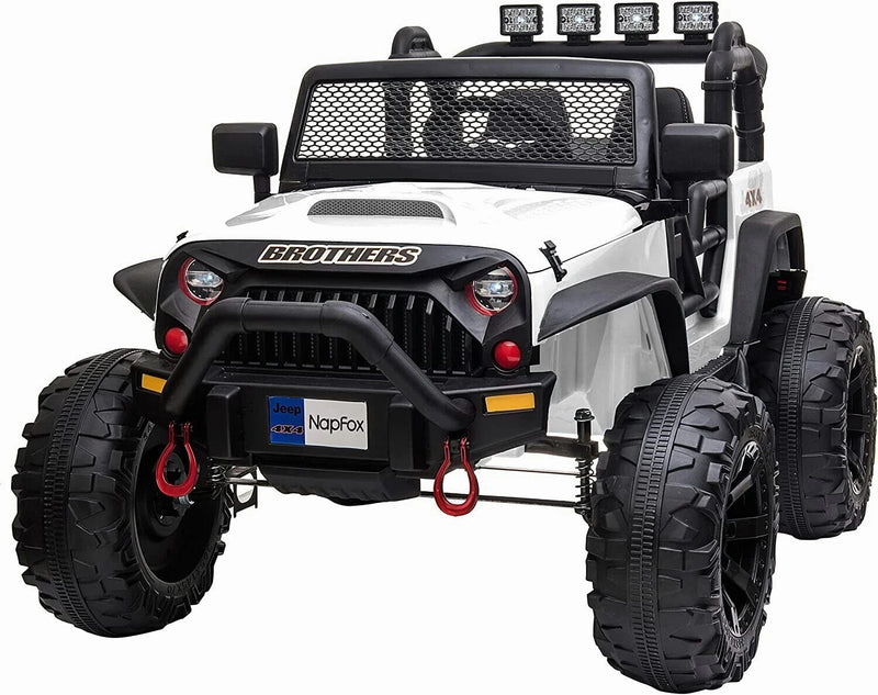 48.4" Large 12V Battery-Powered Electric Ride-On Car for Kids with 2 Seats