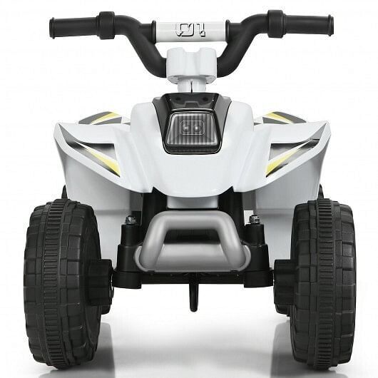White 6V Electric ATV Ride-On Toy for Kids with 4 Wheels
