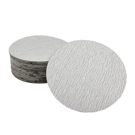 5" and 6" White/Gold Hook & Loop Aluminum Oxide Sanding Discs | Pack of 50