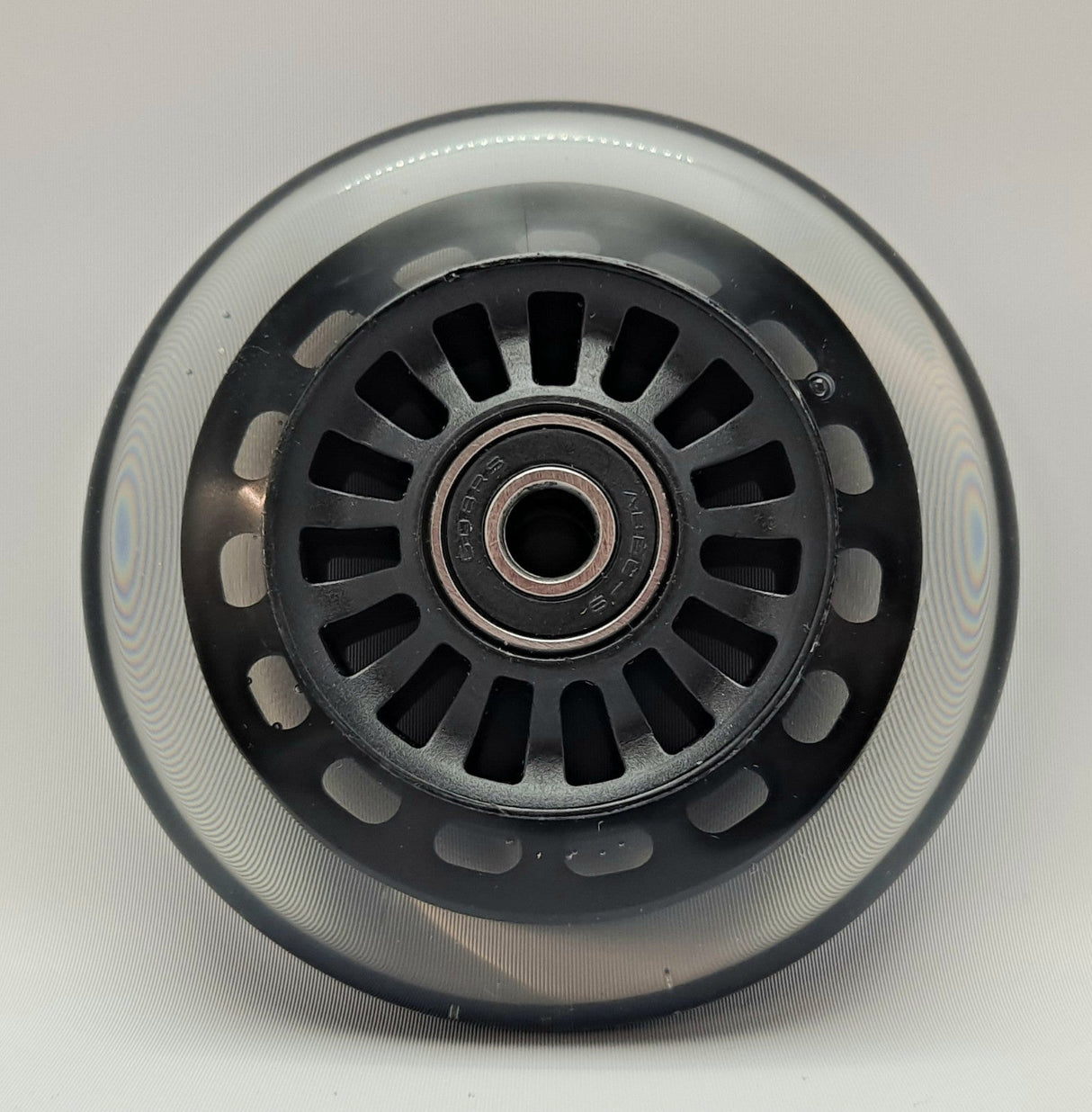 Car Polyurethane Replacement Wheels Set of 4 90mm Black Without Lights