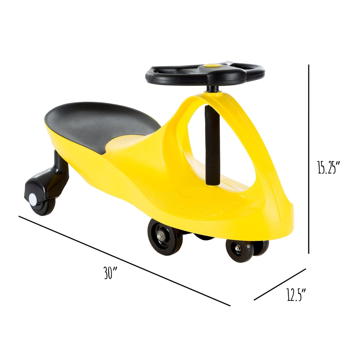 Wiggle Car Ride-On Toy for Ages 3 and Up by Little Rider Yellow - Damaged Box