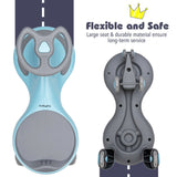 Blue Wiggle Car Ride-On Toy with Flashing Wheels for Toddlers and Kids