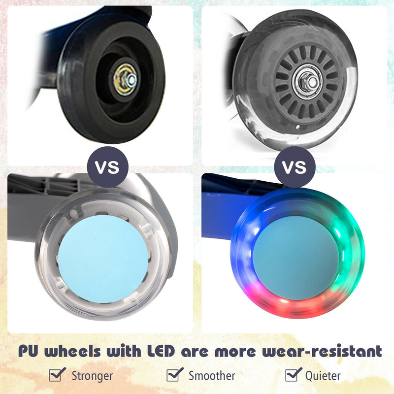 Blue Wiggle Car Ride-On Toy with Flashing Wheels for Toddlers and Kids