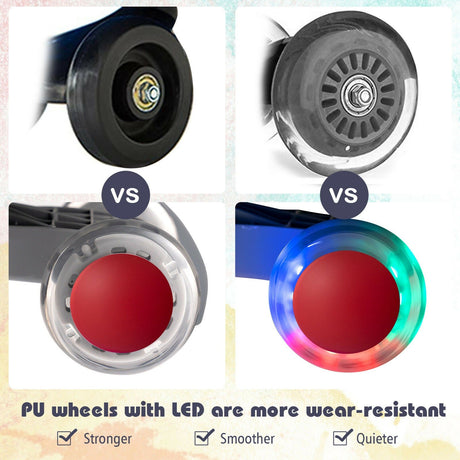 Wiggle Car Ride-On Toy with Flashing Wheels for Toddlers and Kids in Red