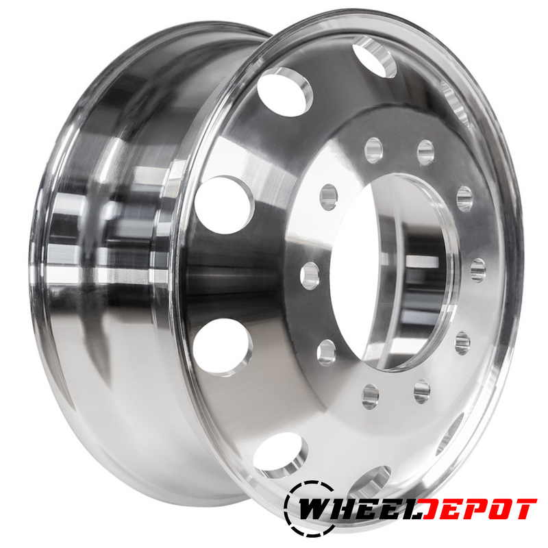 22.5x8.25 Truck Wheels 8pcs Forged Aluminum Rims $238 each BULK PRICE Machined Bright Hub-Piloted