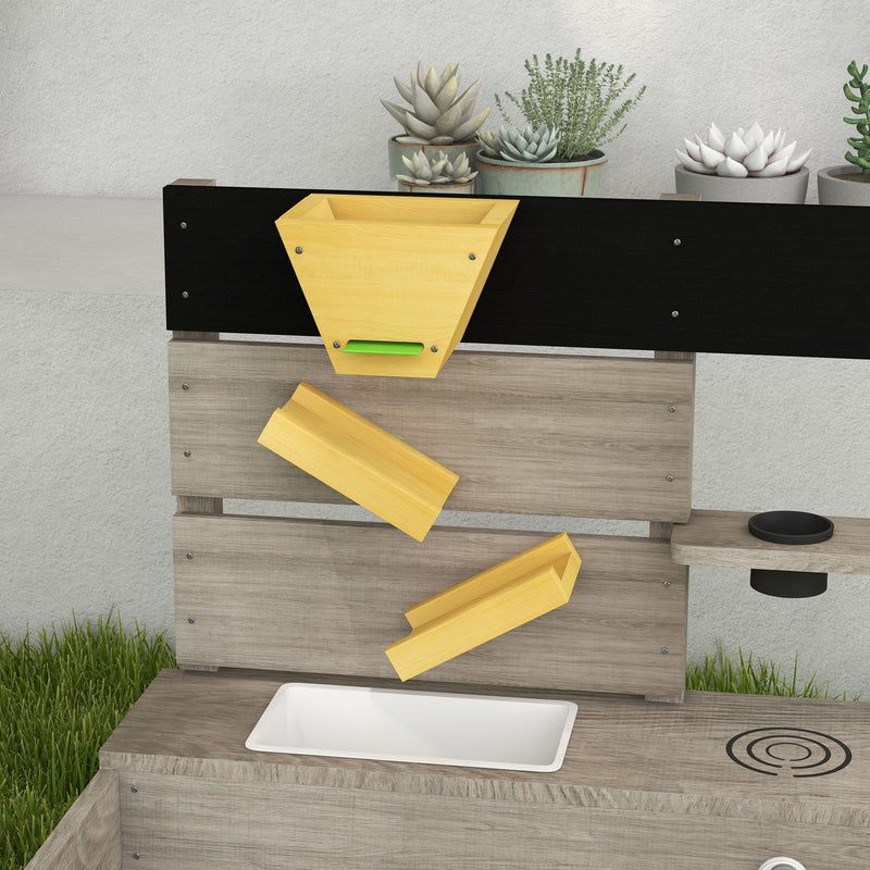 Wooden Sandbox with Liner and Kitchen Sink Design for Ages 3 to 7 Years