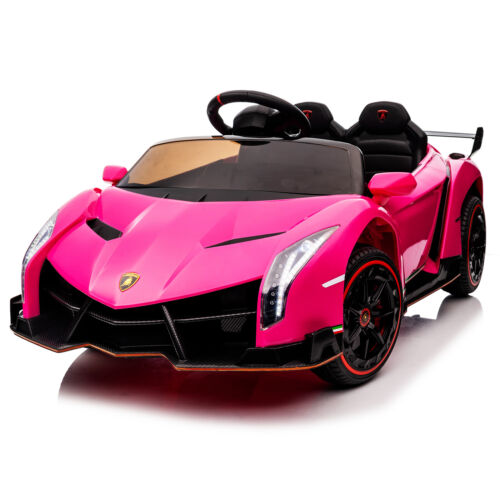 XMX615B Lamborghini Poison 12V Dual Drive Sports Car in Rose Red