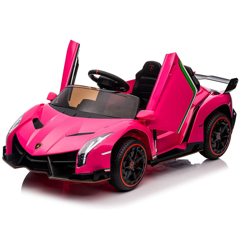 XMX615B Lamborghini Poison 12V Dual Drive Sports Car in Rose Red