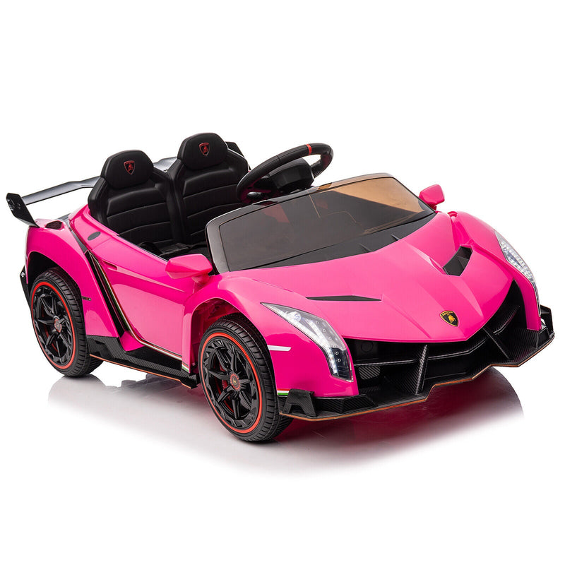 XMX615B Lamborghini Poison 12V Dual Drive Sports Car in Rose Red