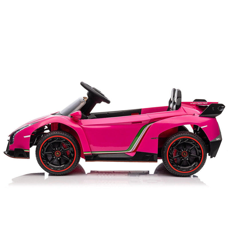 XMX615B Lamborghini Poison 12V Dual Drive Sports Car in Rose Red